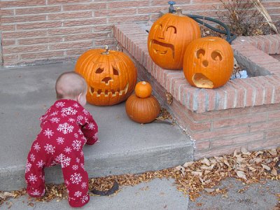 Annie meets the pumpkin family