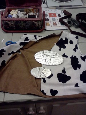 Making progress on the cowboy costumes