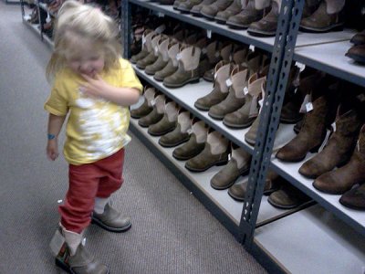 Kristina tries boot styles too