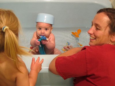 Annie's bathtime headgear