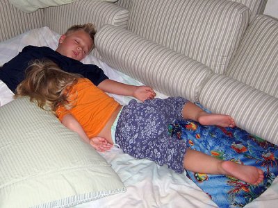 Kids are better than we thought they'd be about sharing a bed