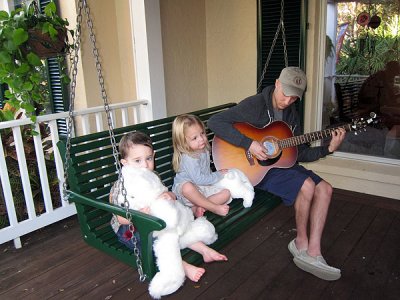 Matt Dawson holds a front-porch concert