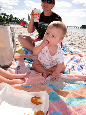 Annie old enough for donuts-on-beach tradition?