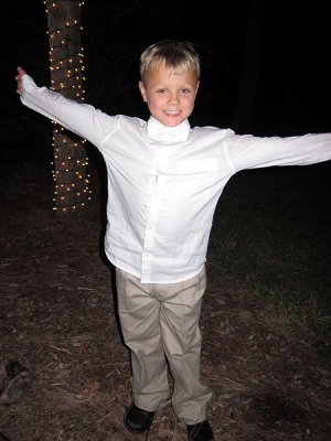 The ringbearer is enjoying himself