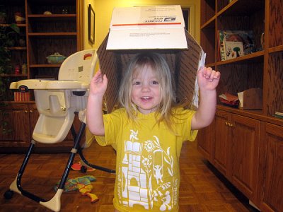 Smiling with box