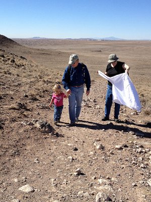 Kristina, Papa, Nana on volcano hike