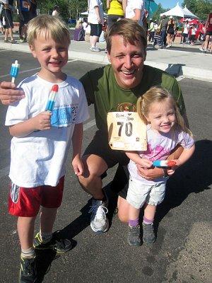 Daddy's fans after the half marathon