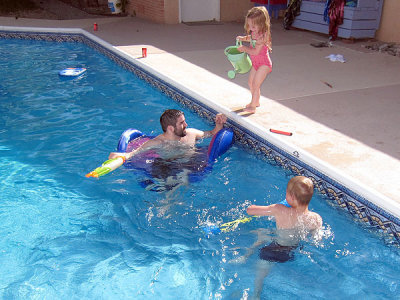 He tries to escape but is outnumbered