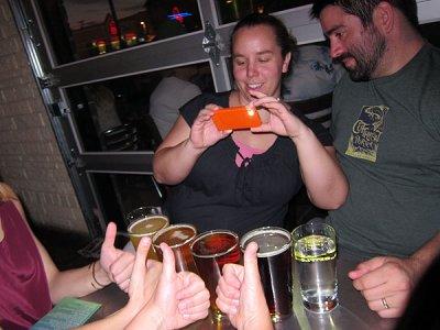 Thumbs up for an evening at the pub