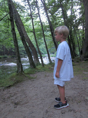 Simon checks out the creek