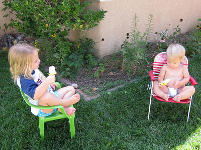 Lounging with popsicles