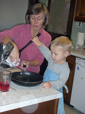 Cooking breakfast with Baba: