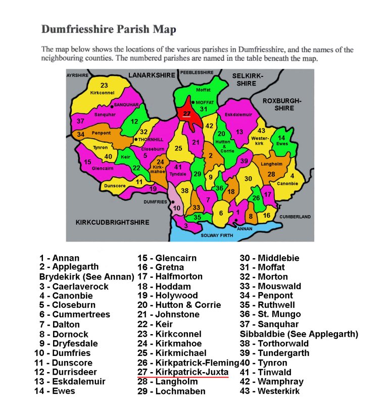 Map - Scotland - Dumfriesshire Parishes