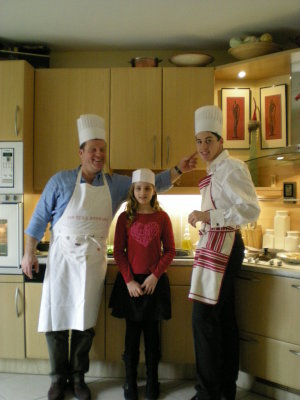 Three happy faces in the kitchen !!
