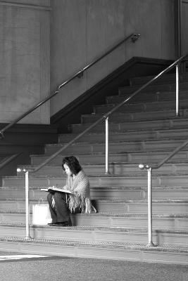 Stairing student