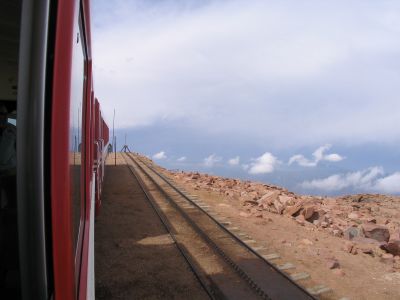 Hanging out of the tram