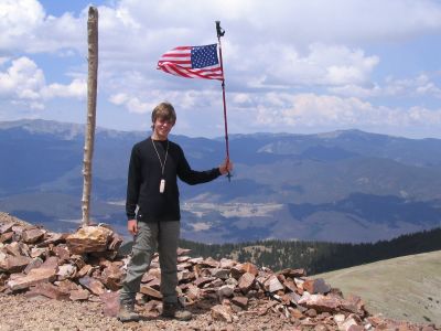 Patrick on top of Baldy