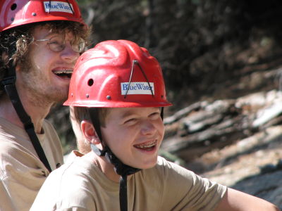 Post climbing laughs - Will and Chris