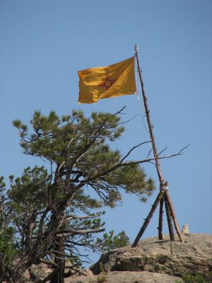 Philmont flag on top of Cito rocks