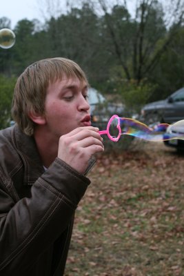 zac blowing bubbles