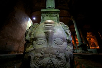 Medusa head in the Basilica Cistern Istanbul