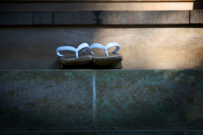 Buddhist monks slippers at the Naritasan Shinsho-ji Temple
