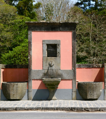 Unusual color for a fountain.