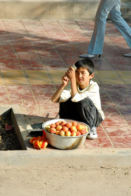 A young street merchant.