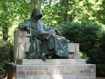 Statue to the first unknown writer of Hungarys history