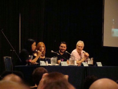 Mod (Garrett Wang), Gates McFadden, Wil Wheaton, Brent Spiner