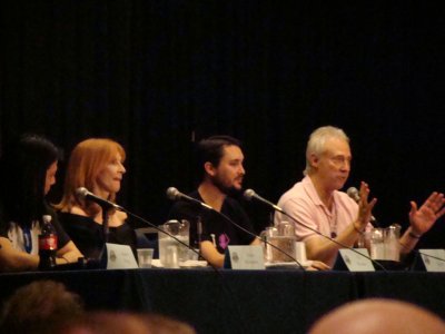 Mod (Garrett Wang), Gates McFadden, Wil Wheaton, Brent Spiner