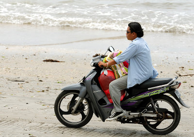 On the beach - motorbikes get everywhere