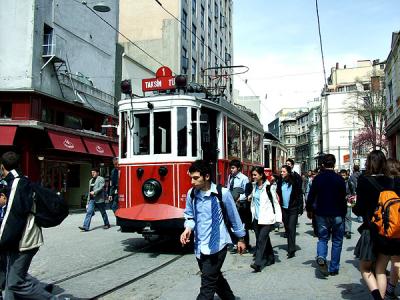 Old Tram on Istiklal Avenue