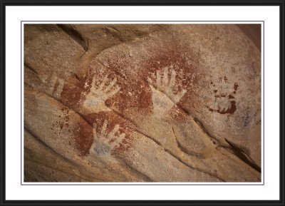 Hand prints in the Fishmouth Cave Ruins area