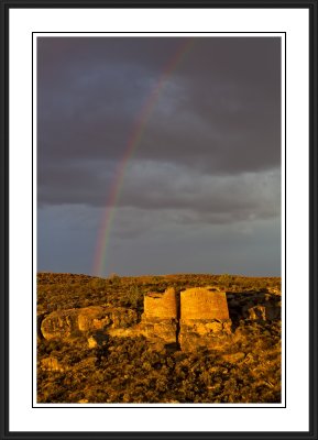 Hovenweep - Rainbow over Twin Towers