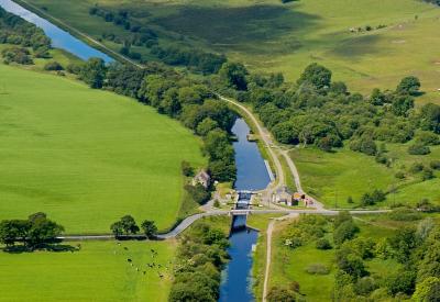 Forth & Clyde canal and lock gates.