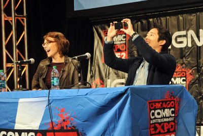 The Walking Dead's Lauren Cohan and Steven Yeun