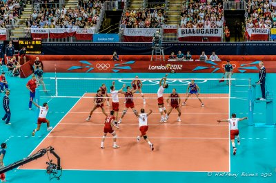 Poland against Russia, men's volleyball quarter final