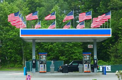 Patriotic gas station