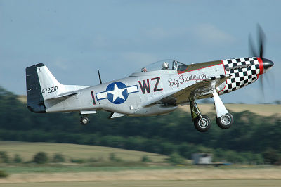 P51 Big Beautiful Doll  take off (going home)