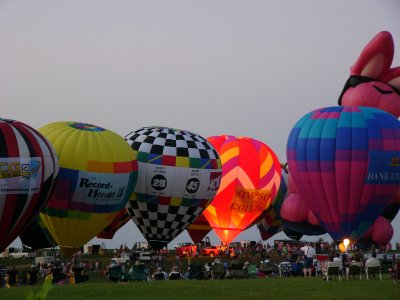Bright lights at dusk
