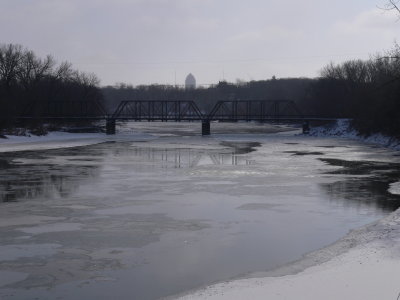 Iced over below Euclid Bridge