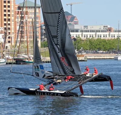 Volvo sailing race in Baltimore's Inner Harbor.
