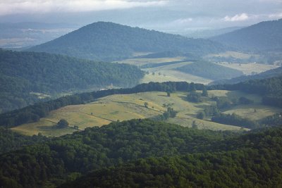 Looking DownAt Rolling Hills