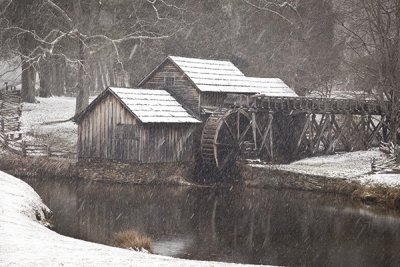 Snowing At Mabry Mill-Blue Ridge Parkway