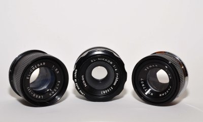 Various enlarger lenses