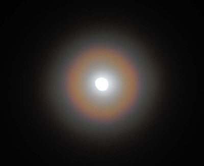 Crazy moon halo. I assume from the smoke from fires in NM
