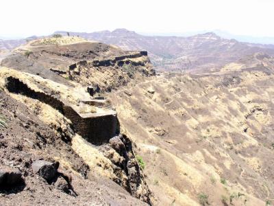 Cliff at Sinhagad Fort