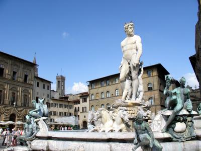 The Nettuno Fountain and the statue 'Biancone'