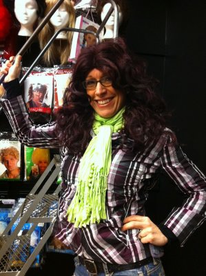 Trying on wigs--LOL! 